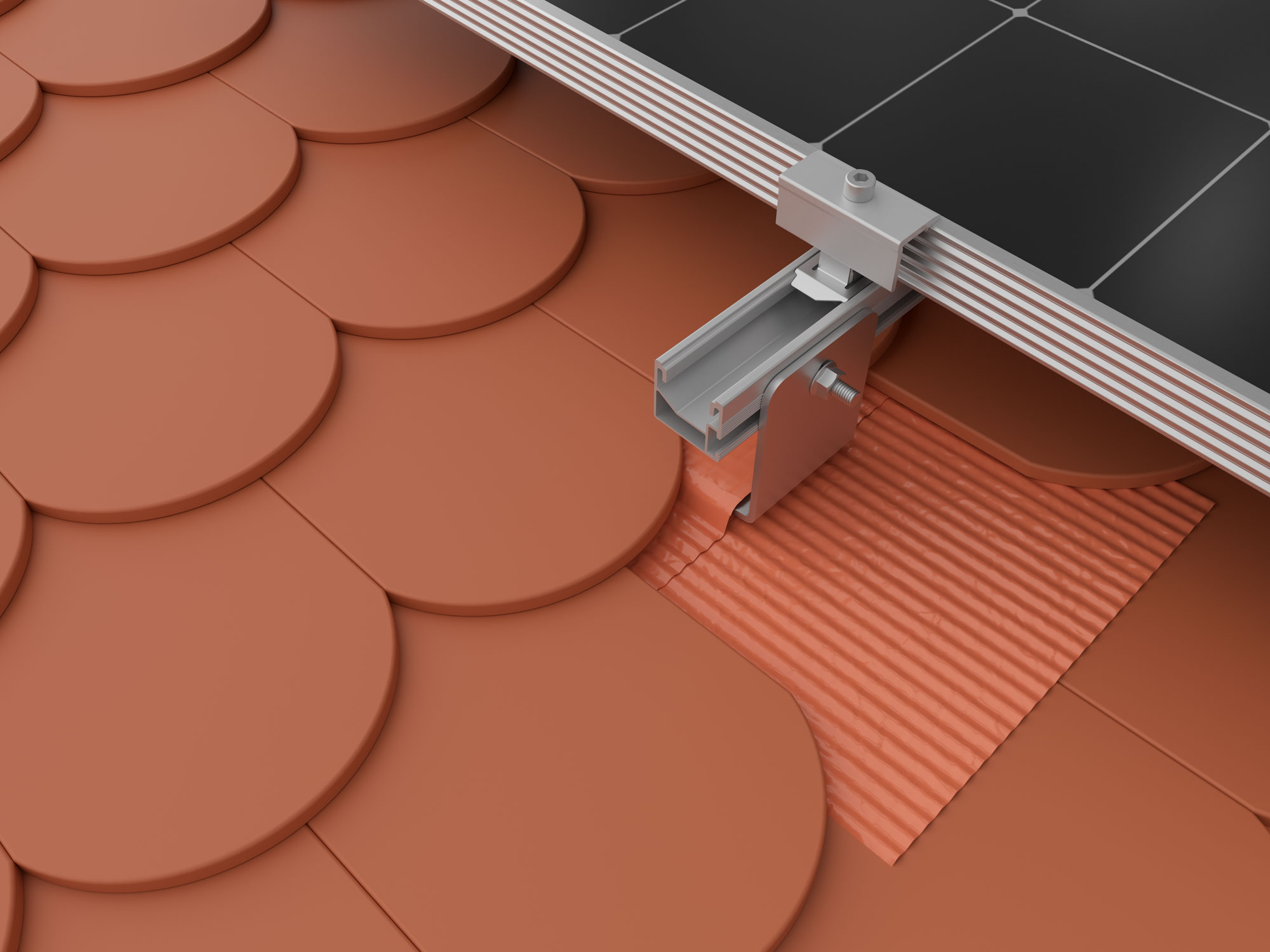 K2 Systems - SingleHook FlatTile FLA — für Biberschwanzeindeckung + SingleRail (2004416)