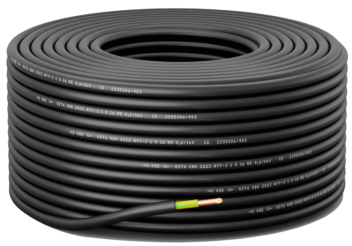 Erdungskabel NYY-J 1x16mm² - 50 m für PV-Anlagen