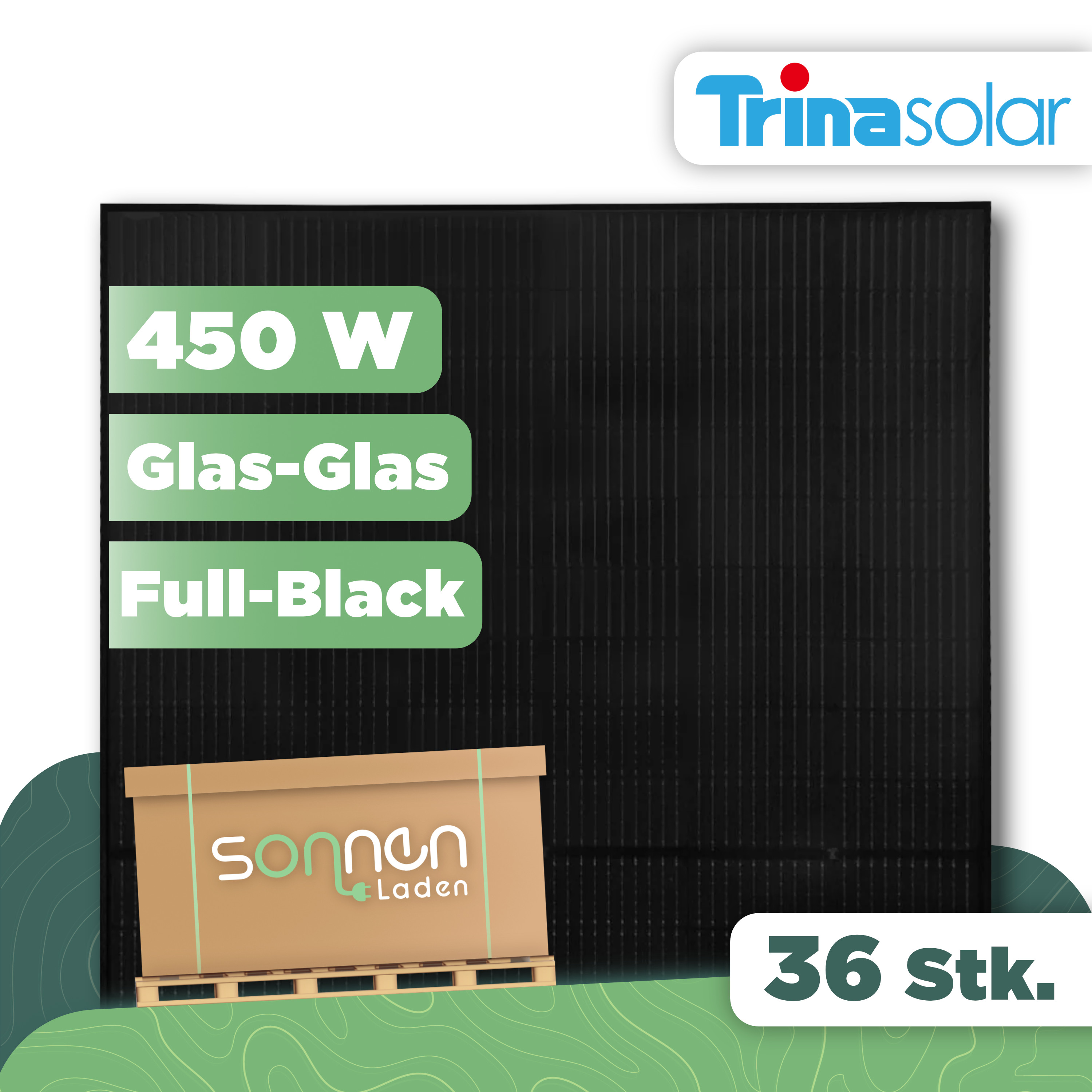 Trina Vertex S+ 450Wp NEG9R.25 — Glas-Glas Fullblack Modul - 36 Stk. (1 Palette)