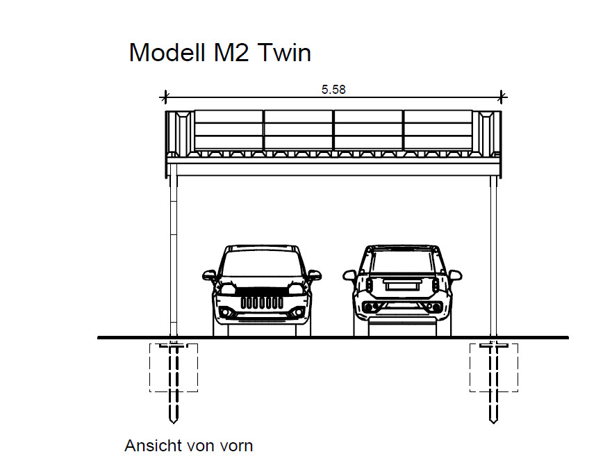 SunLit Twin Solar Carport — 5,16 kWp / 8,6 kWh Speicher / 11 kW Wallbox