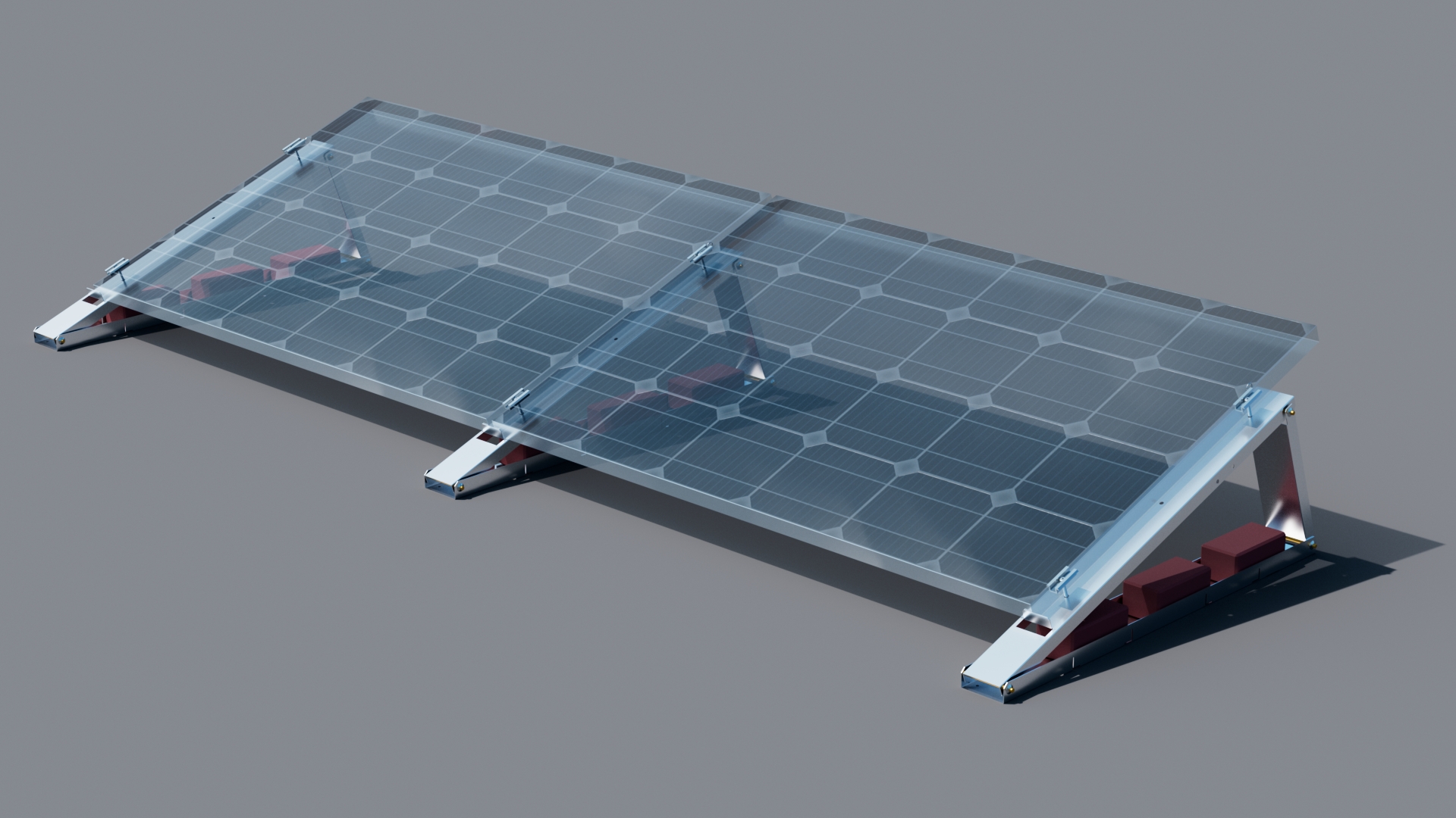 Balkonkraftwerk-Aufständerung — Flachdach  für 2 x PV-Module (nebeneinander) RH 30 mm und 35 mm Balkonkraftwerk-Aufständerung — Flachdach  für 2 x PV-Module (nebeneinander) RH 30 mm und 35 mm