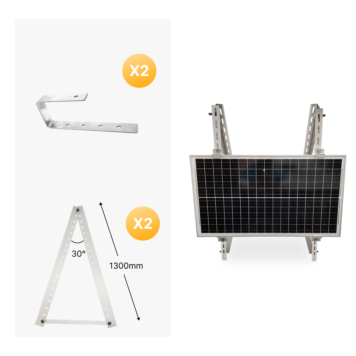 Sunlit Solar 3-in-1 Modulhalterung — Universalhalterung für Balkon, Terasse. Flachdach Sunlit Solar 3-in-1 Modulhalterung — Universalhalterung für Balkon, Terasse. Flachdach