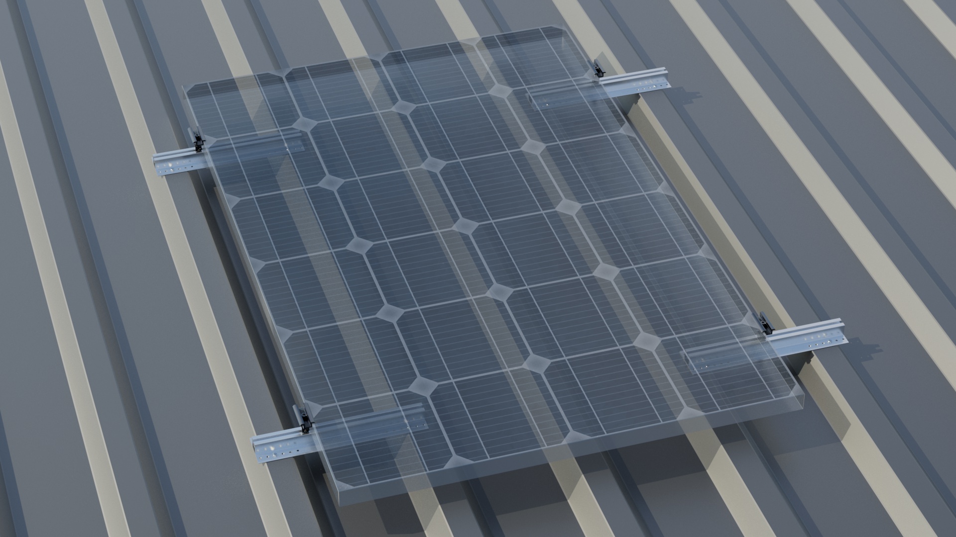 Balkonkraftwerk-Halterung — Trapezblech-Dach 1x PV-Modul RH 30 mm Balkonkraftwerk-Halterung — Trapezblech-Dach 1x PV-Modul RH 30 mm