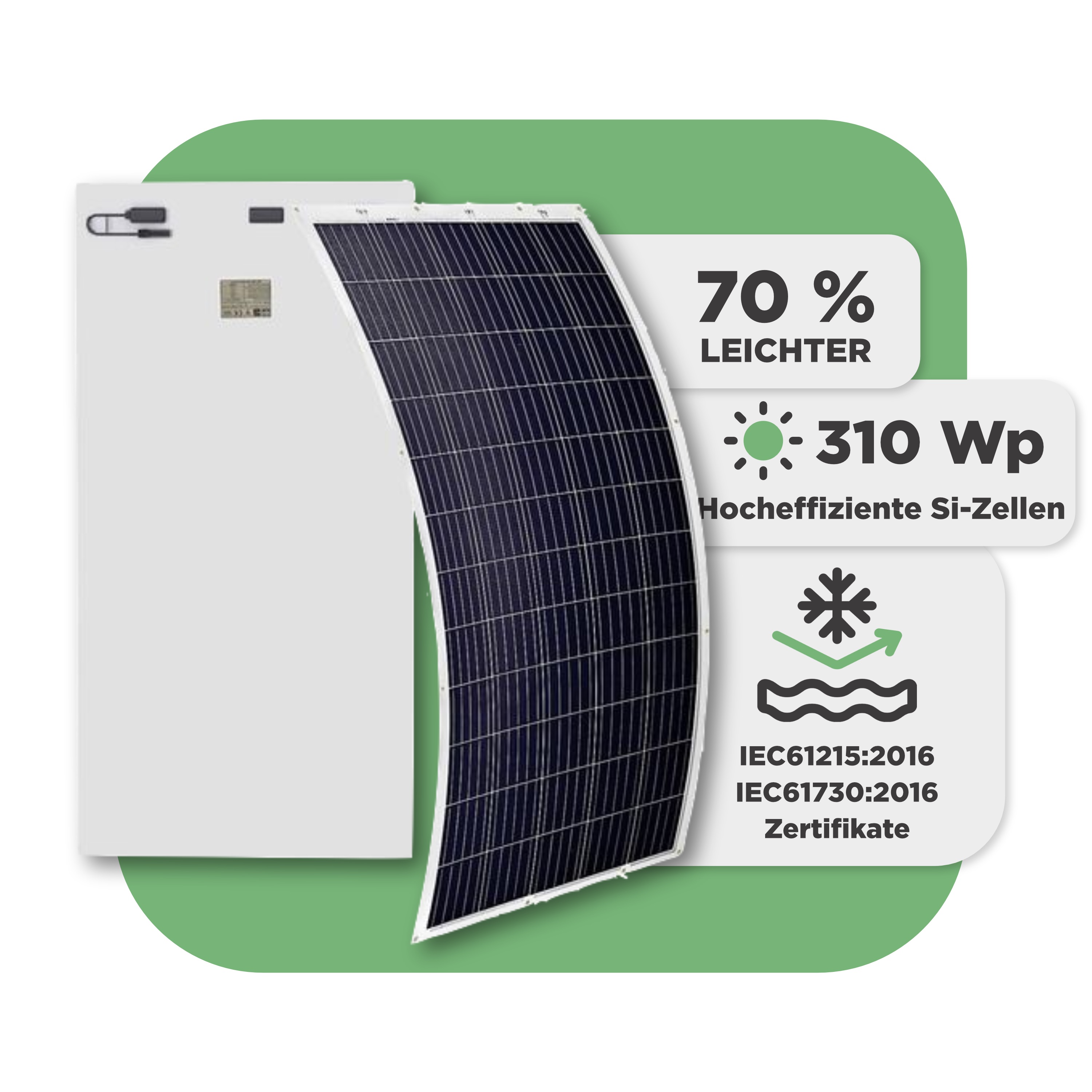 Balkonkraftwerk mit Ultraleicht-Modulen 930 Wp — APsystems EZ1-M 800 W / Sunman / 310 Wp (89 cm x 201 cm) / 3 Module / 10 m
