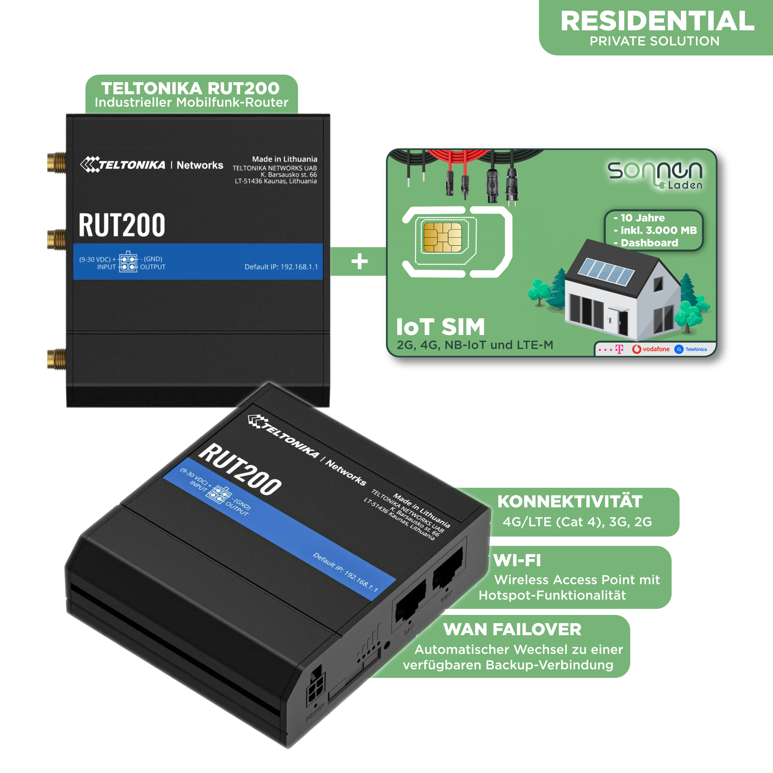 IoT Triple SIM-Karte 10 Jahre — 2G, 4G, NB-IoT und LTE-M für PV-Anlagen, Datenlogger und DIY Projekte