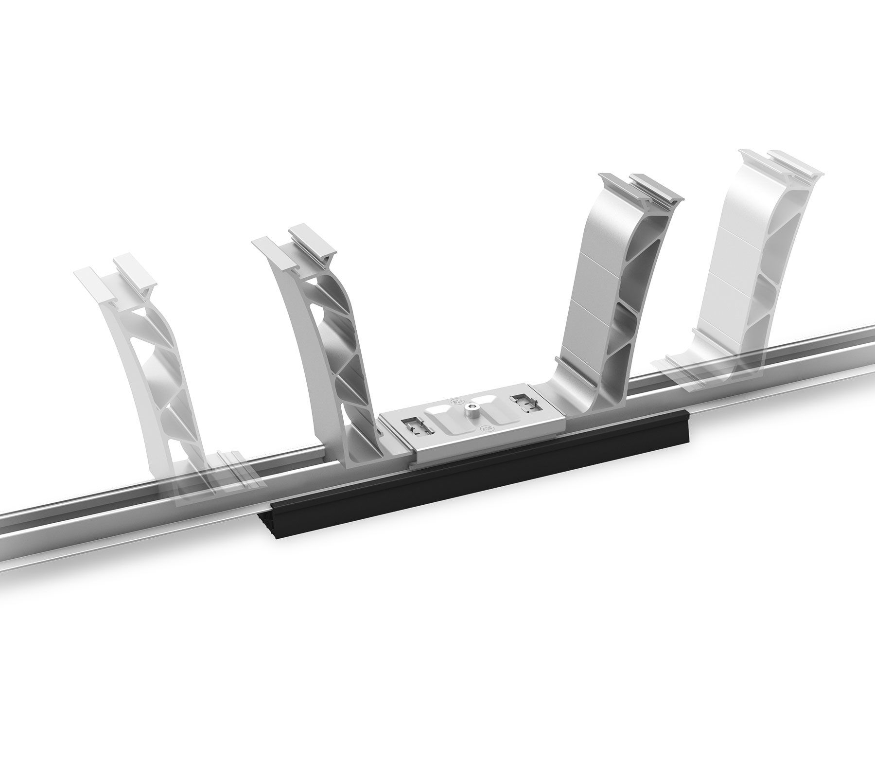 K2 Systems - D-Dome 6.10 Base Set L  (2480x75x77,5mm) — für Modulbreiten von 1061-1170 mm (2004095)