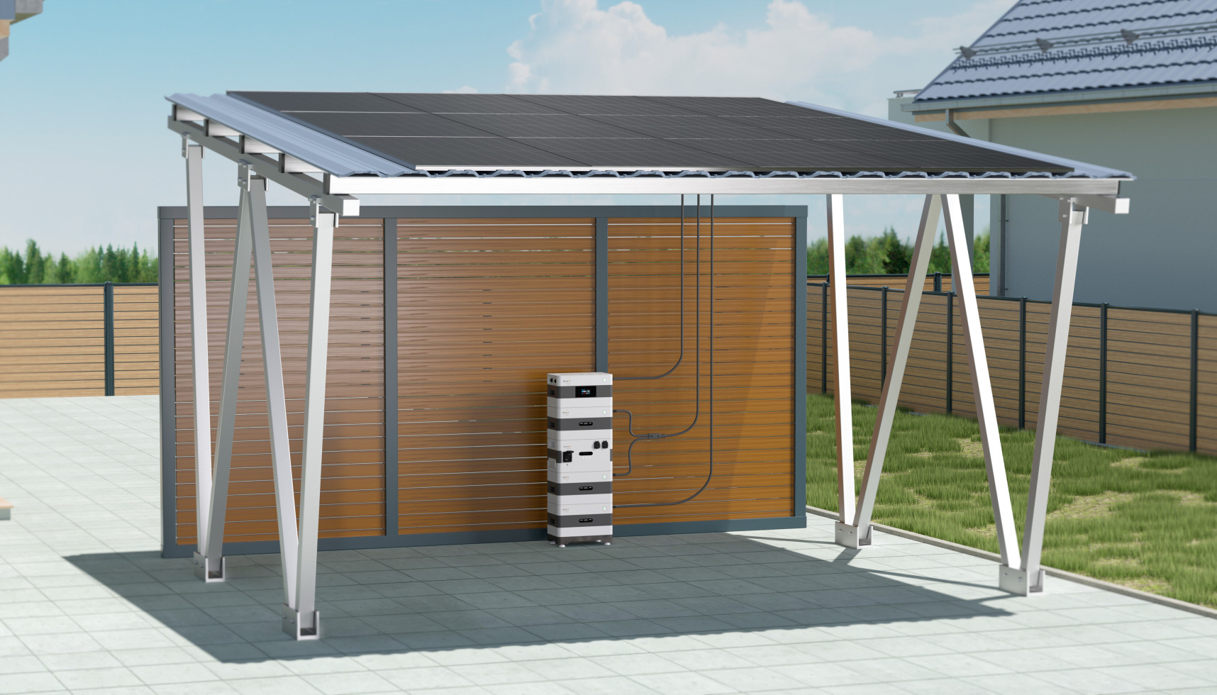 SunLit Twin Solar Carport — 5,16 kWp / 8,6 kWh Speicher / ohne Wallbox