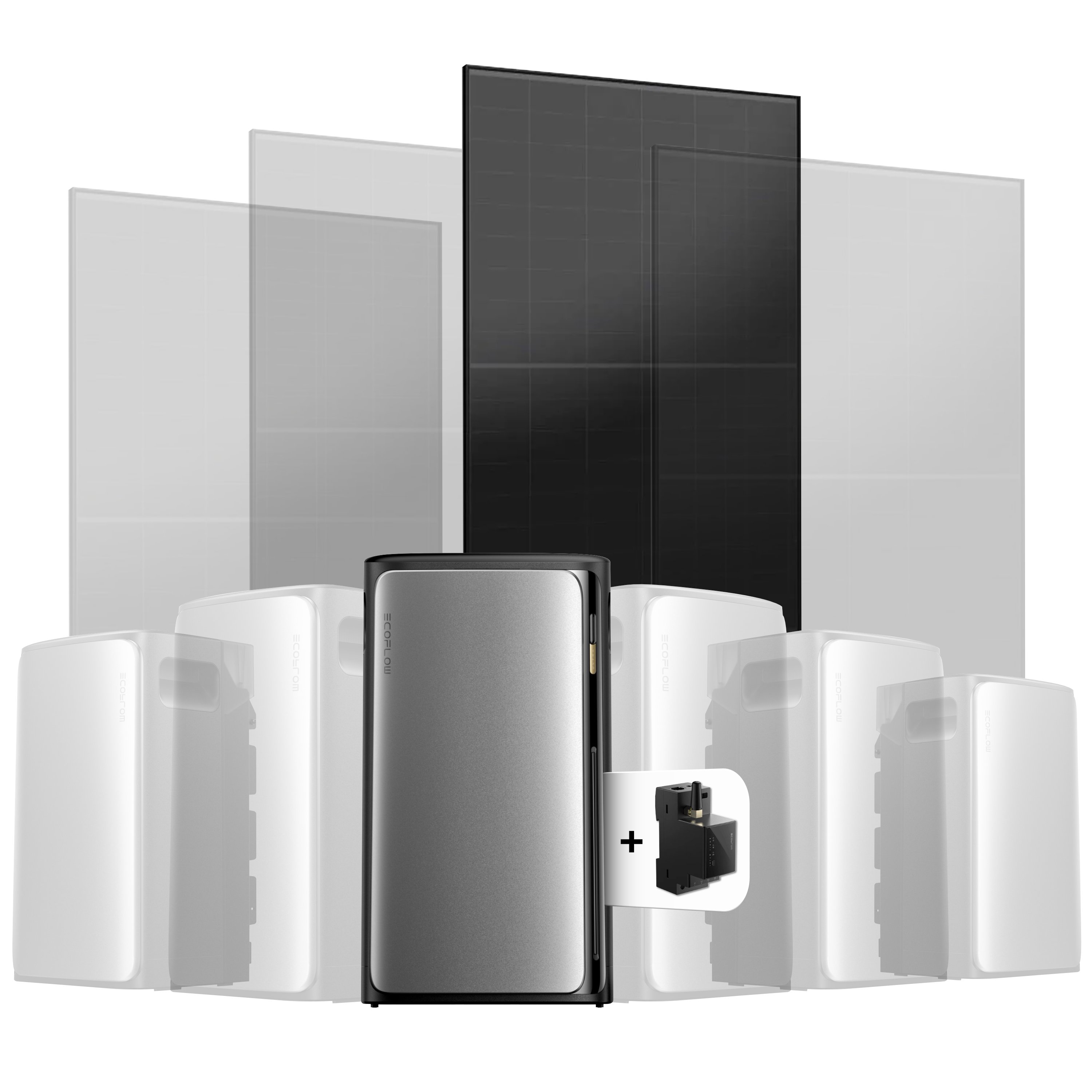 EcoFlow Stream Balkonkraftwerk Set 500 Wp — Stream Ultra / 500 Wp (Full Black) / 1 Modul / 1,92 kWh / mit EcoFlow Smart Meter