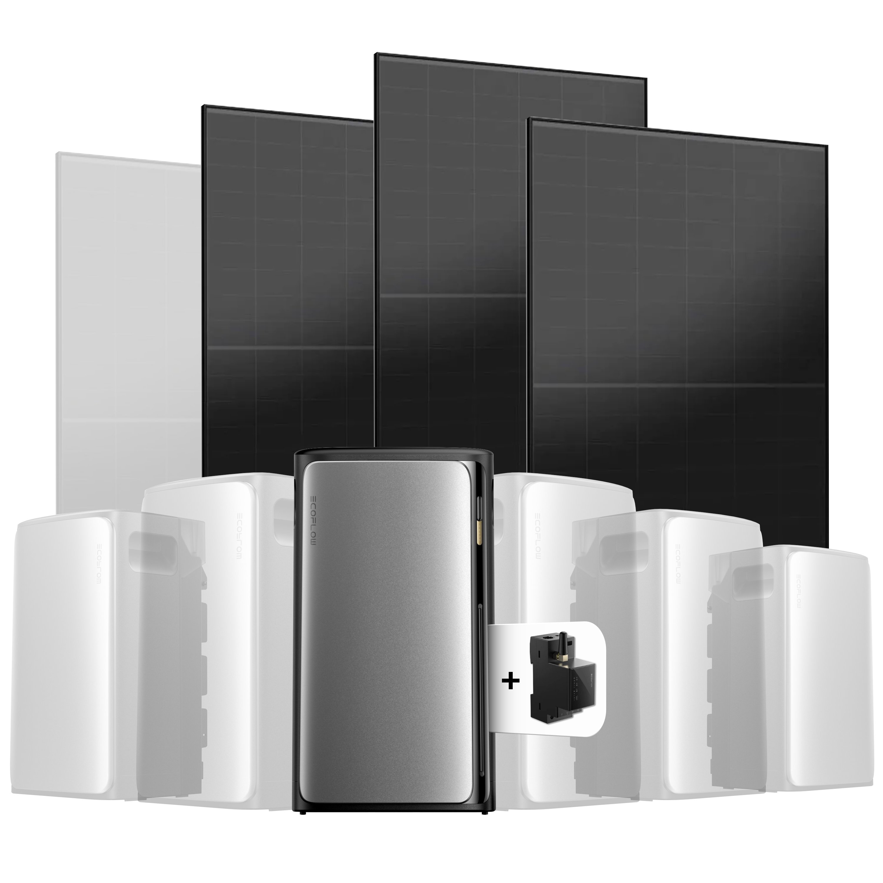 EcoFlow Stream Balkonkraftwerk Set 1500 Wp — Stream Ultra / 500 Wp (Full Black) / 3 Module / 1,92 kWh / mit EcoFlow Smart Meter