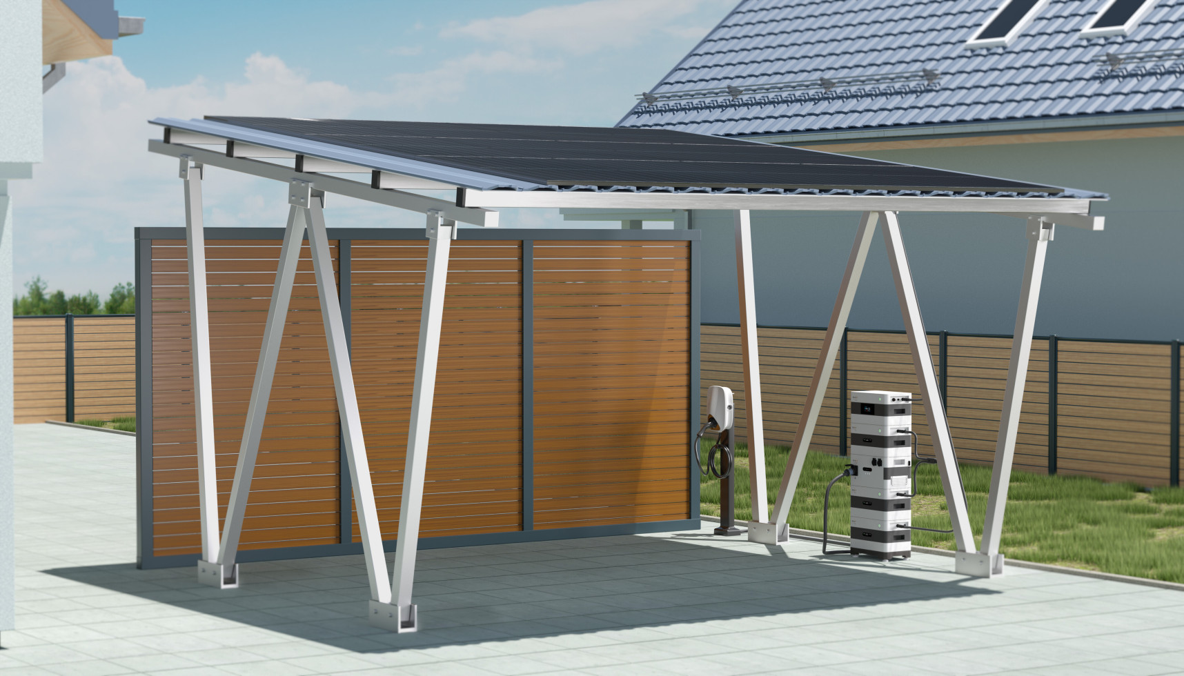 SunLit Twin Solar Carport — 5,16 kWp / 8,6 kWh Speicher / 11 kW Wallbox
