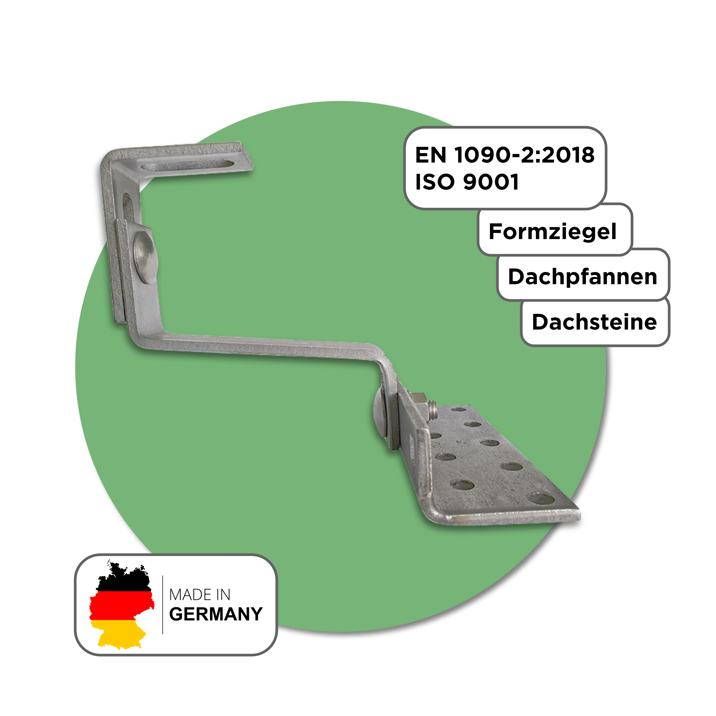 PV Dachhaken 3-fach verstellbar — Standard, Edelstahl 1.4016