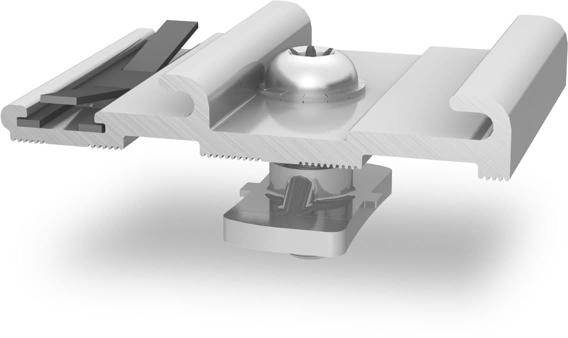 K2 Systems - Insertion rail Kreuzverbinder mit Verdrehsicherung — vormontiert, Alu blank (2002762)